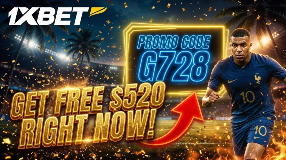 1xBet promo code G728 unlocks a $520 welcome bonus for new players
